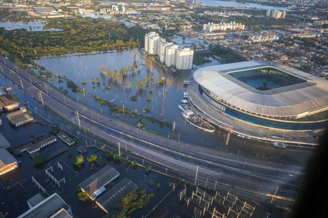 Imagens aéreas de Porto Alegre alagada  -  (crédito: Foto: Mauricio Tonetto / Secom)