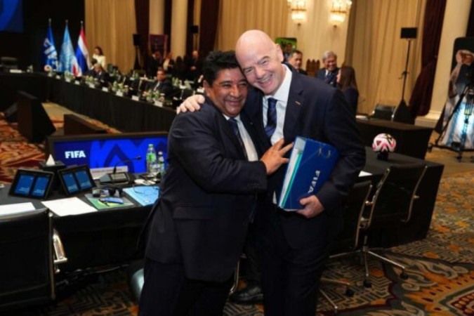 Ednaldo Rodrigues durante a reunião do Conselho da Fifa -  (crédito: Foto: Pascal Bitz/FIFA)