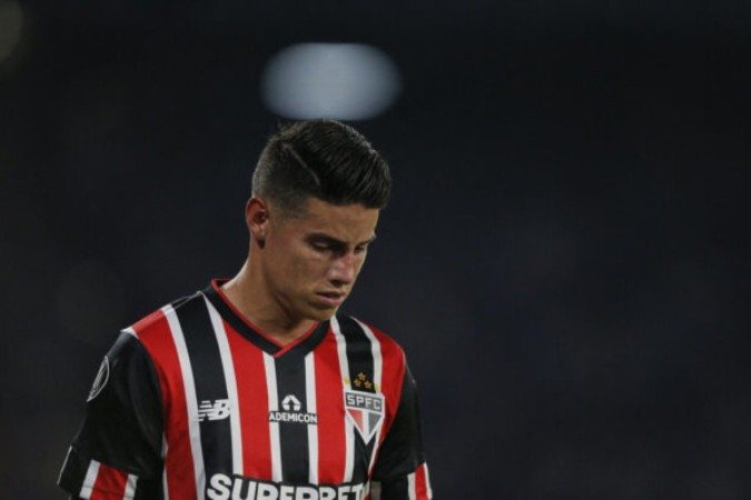James Rodríguez tem oito partidas com um gol e uma assistência em 2024 -  (crédito: Foto: Rubens Chiri/saopaulofc.net)
