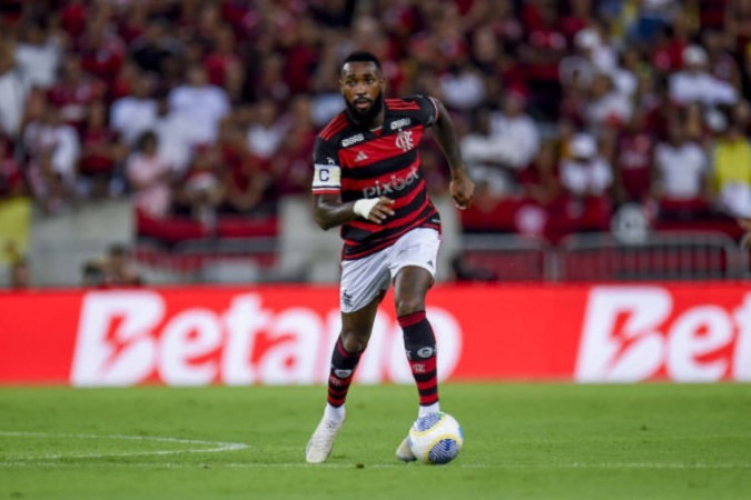 Gerson foi um dos destaques da goleada do Flamengo sobre o Bolívar - Foto: Marcelo Cortes/CRF -  (crédito: Foto: Marcelo Cortes/CRF)