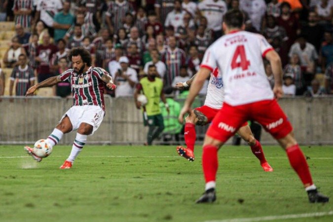 Marcelo marcou um golaço diante do Cerro Porteño, no Maracanã - (crédito: - Foto: Lucas Merçon/Fluminense) Marcelo marcou um golaço diante do Cerro Porteño, no Maracanã - (crédito: - Foto: Lucas Merçon/Fluminense)