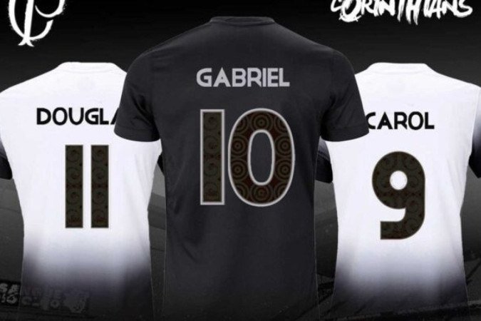 Loja do Corinthians brincou com a imagem sobre Gabigol - (crédito: Foto: Divulgação/ShopTimão) Loja do Corinthians brincou com a imagem sobre Gabigol - (crédito: Foto: Divulgação/ShopTimão)