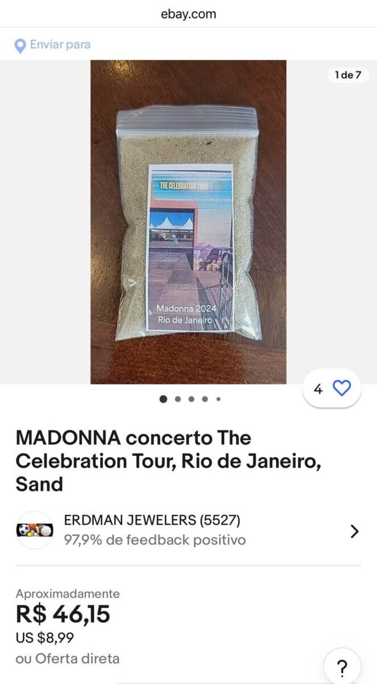 Itens da venda do show da Madonna