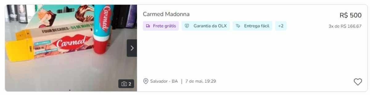 Itens da venda do show da Madonna