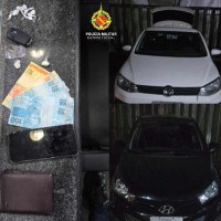 PMDF prendeu, no último sábado (18/5), dois homens por tráfico de drogas e associação para o tráfico, em Ceilândia -  (crédito: PMDF)