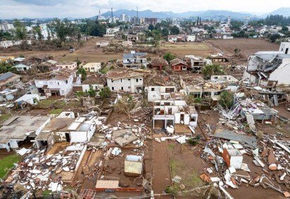Destruição em Arroio do Meio  -  (crédito: Gustavo Mansur/Palácio Piratini) -Destruição em Arroio do Meio  -  (crédito: Gustavo Mansur/Palácio Piratini)