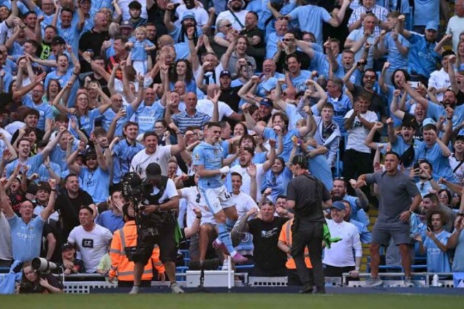 Foden fez dois gols sobre o West Ham  -  (crédito: Oli Scarff/AFP via Getty Images)