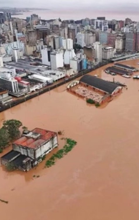 As enchentes que atingiram o Rio Grande do Sul nas últimas semanas resultaram em centenas de mortes e deixaram milhares de pessoas desabrigadas. -  (crédito: reprodução redes sociais)