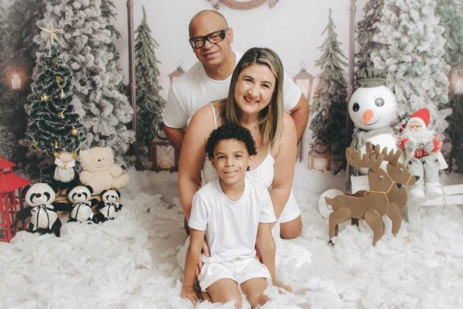 Cristovam e Maria Beatriz com Gabriel: 