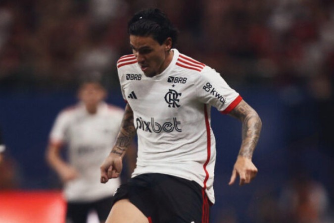 Pedro durante a partida em Manaus -  (crédito: Foto: Divulgação/Flamengo)