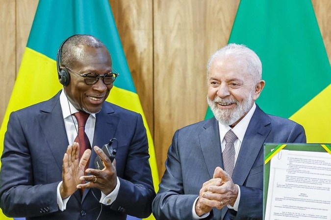 O presidente Lula e o presidente do Benim, Patrice Talon, reuniram-se no Palácio do Planalto e assinaram uma série de acordos de cooperação     -  (crédito: Ricardo Stuckert)