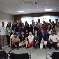 integrantes da empresa júnior Ábaco Consultoria da UnB trocaram ideias com o gerente de auditoria interna da Brasal, Danilo Araújo -  (crédito: Brasal/Gestão Institucional da Marca)