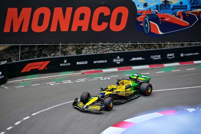 McLaren terá pintura especial nas cores do Brasil durante o fim de semana em Mônaco   -  (crédito: AFP)