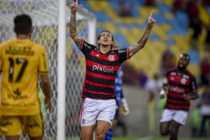 Pixbet estampa a área mais nobre da camisa do Flamengo - (crédito: Foto: Marcelo Cortes/CRF) Pixbet estampa a área mais nobre da camisa do Flamengo - (crédito: Foto: Marcelo Cortes/CRF)
