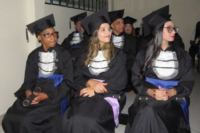 Raquel e seus colegas de curso 