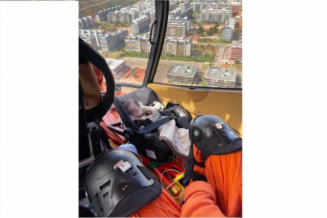 O menino Francysco foi resgatado de helicóptero do HCB  -  (crédito: Divulgação)