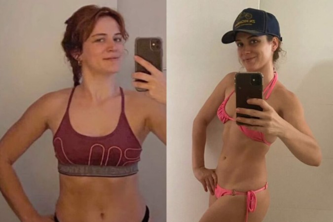 Antes e depois: Bianca Bin exibe mudanças no corpo -  (crédito: Observatorio dos Famosos)