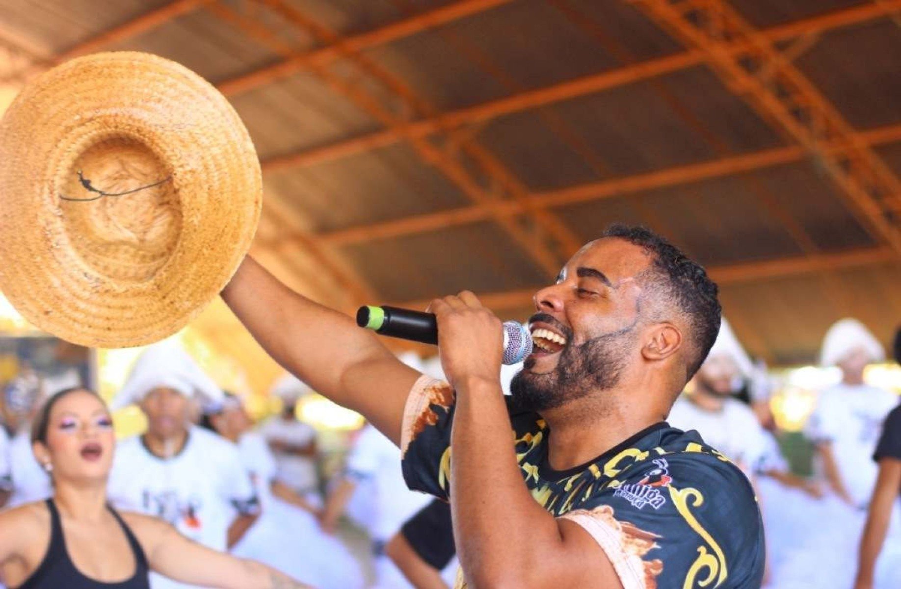 Daniel Brito, marcador da Formiga da Roça. Quadrilha Junina Formiga da Roça faz apresentação para a comunicade de São Sebastião, no Distrito Federal.