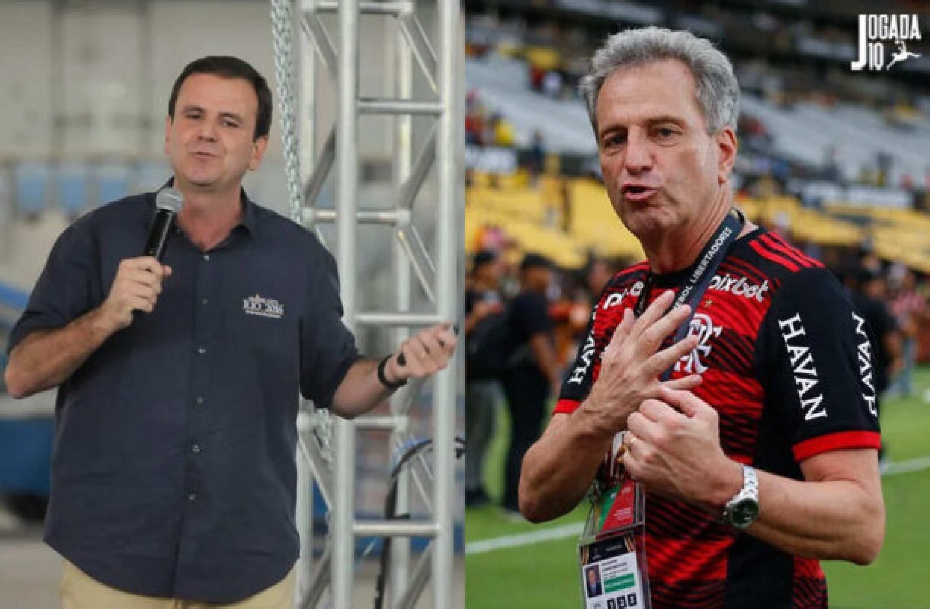 Prefeito do Rio usa camisa do Vasco em jantar com presidente do Flamengo
