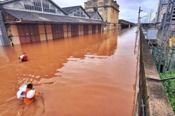A última vez que o Guaíba ficou abaixo da cota de inundação aconteceu na medição das 23h do dia 2 de maio. -  (crédito: Lauro Alves/Secom/GRS)
