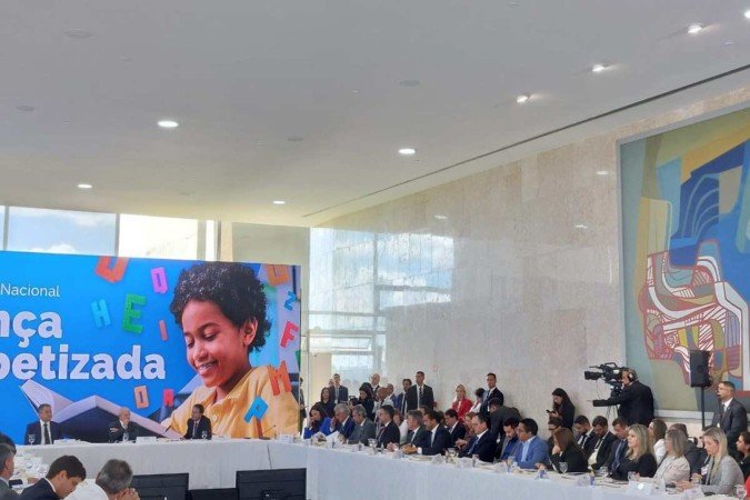 Dado foi divulgado em solenidade no Palácio do Planalto com a presença do presidente Lula, ministros e governadores - (crédito: Victor Correia/CB/DA.Press) Dado foi divulgado em solenidade no Palácio do Planalto com a presença do presidente Lula, ministros e governadores - (crédito: Victor Correia/CB/DA.Press)