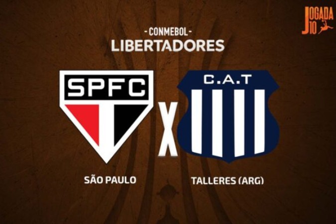 SÃ£o Paulo e Talleres duelam pela lideranÃ§a do Grupo B da Libertadores -  (crédito: Foto: Arte/Jogada10)