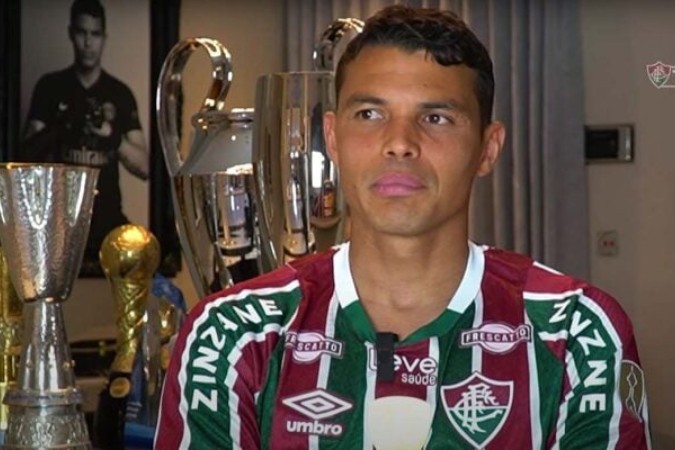 Reforço do Fluminense, Thiago Silva já tem data para chegar ao Rio de Janeiro -  (crédito: Foto: Reprodução Youtube canal @fluminensefc)