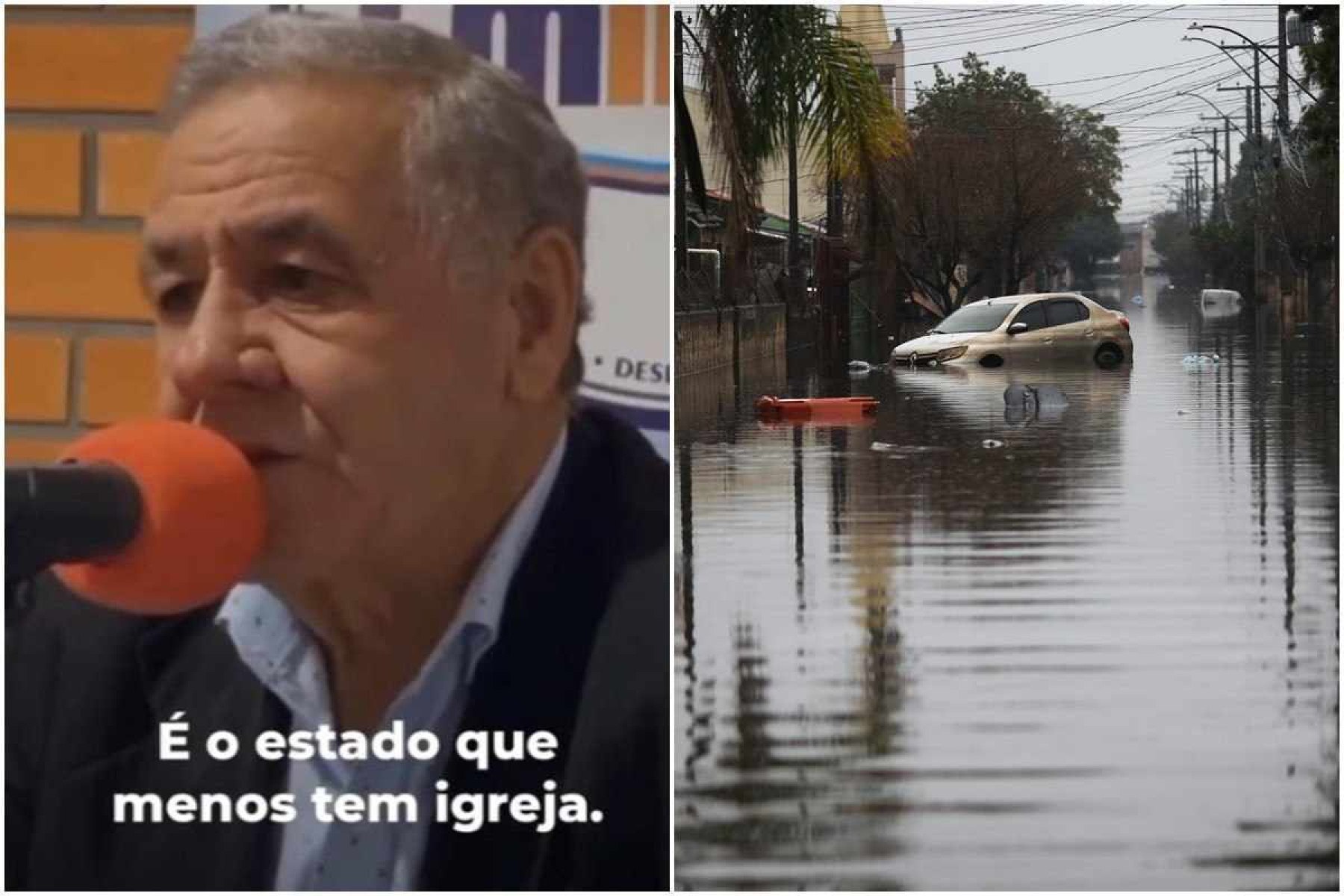 Vídeo: prefeito associa enchentes no RS a quantidade de igrejas e 'centros'