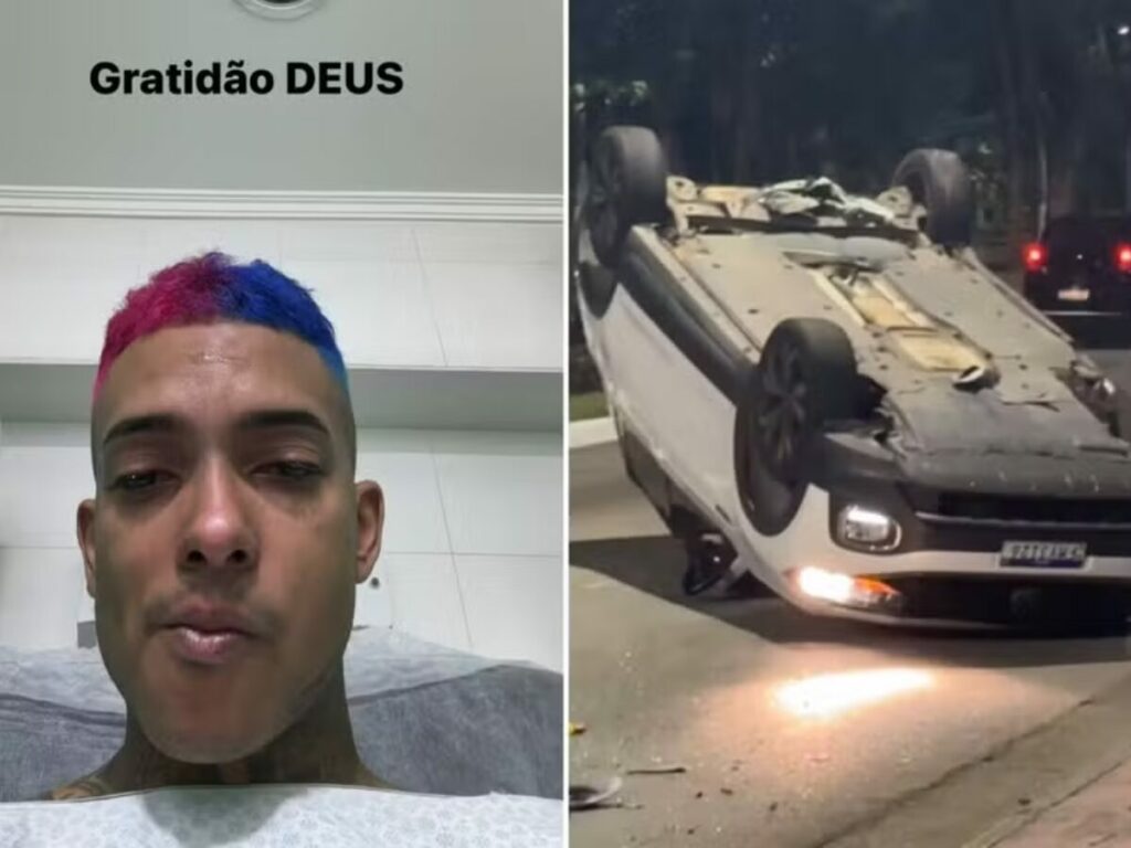 MC Brinquedo sofre acidente de carro e desabafa: ‘Milagre’