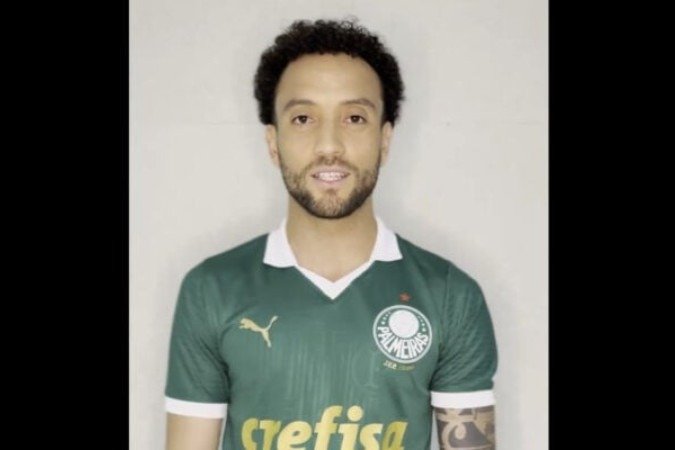 Felipe Anderson com a camisa do Palmeiras -  (crédito: Foto: Reprodução / Redes Sociais)