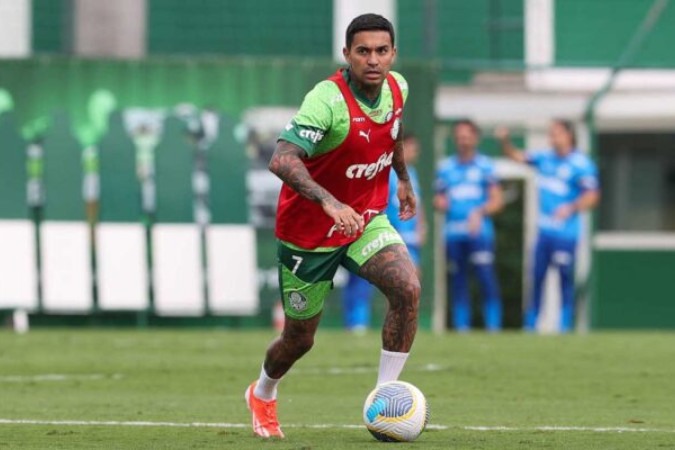  O jogador Dudu, da SE Palmeiras, durante treinamento, na Academia de Futebol. (Foto: Cesar Greco/Palmeiras/by Canon)
     -  (crédito:  CESAR GRECO)