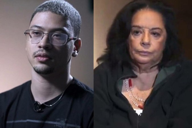 Gabriel Costa, filho de Gal, e Wilma Petrillo, viúva da cantora -  (crédito: Reprodução/Globo - Montagem)