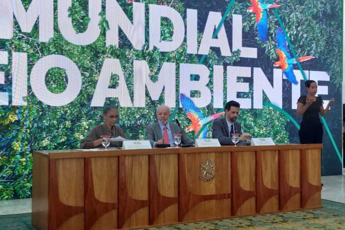Governo apresentou um balanço das ações da gestão Lula na área ambiental e anunciou novas medidas da pasta do Meio Ambiente -  (crédito: Victor Correia/CB/DA.Press)