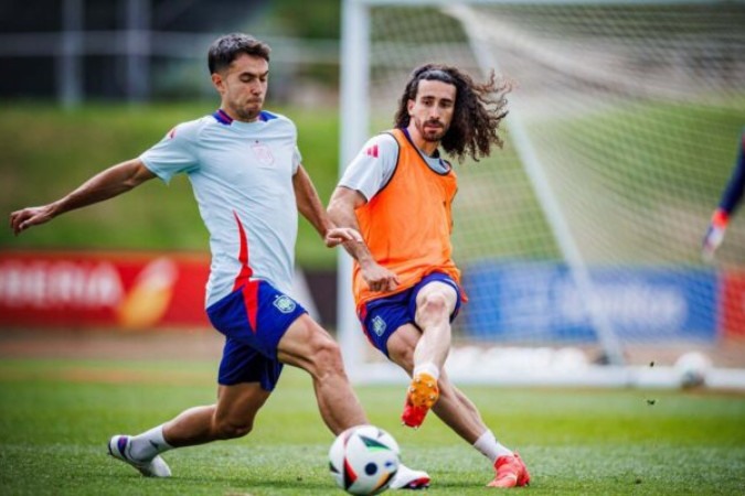 Jogadores da Espanha durante treinamento da seleção - Foto: Divulgação/Selección Española Masculina de Fútbol -  (crédito: Divulgação/Selección Española Masculina de Fútbol)