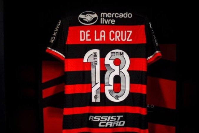 Assist Card na camisa do Flamengo -  (crédito: Foto: Marcelo Cortes /CRF)