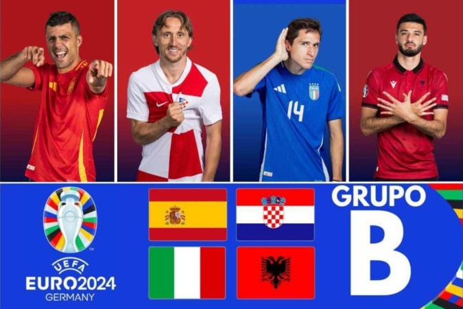 Grupo da morte reúne a atual campeã Itália, Espanha, Croácia e Albânia, do técnico brasileiro Sylvinho -  (crédito: Reprodução/Divulgação)
