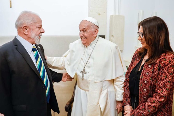 Com o Papa Francisco, Lula tratou do combate à fome em escala mundial e a redução das desigualdades -  (crédito: Ricardo Stuckert/PR)
