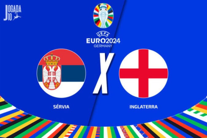 Sérvia e Inglaterra, que duelam neste domingo (16), estão no Grupo C da Euro -  (crédito: Arte: Jogada10)