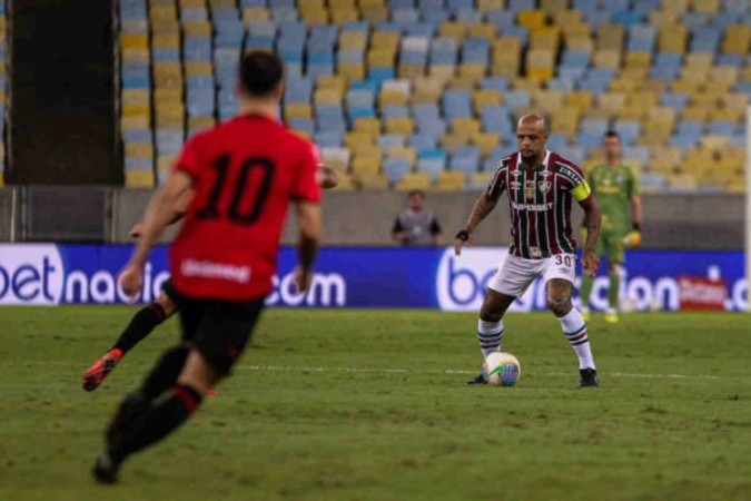 Felipe Melo empurrou assessor de imprensa do Altético-GO após gol da virada do time goiano no Maracanã -  (crédito: Foto: Marcelo Gonçalves / Fluminense FC)