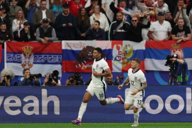 A Inglaterra correspondeu às expectativas e foi melhor em campo -  (crédito:  AFP via Getty Images)