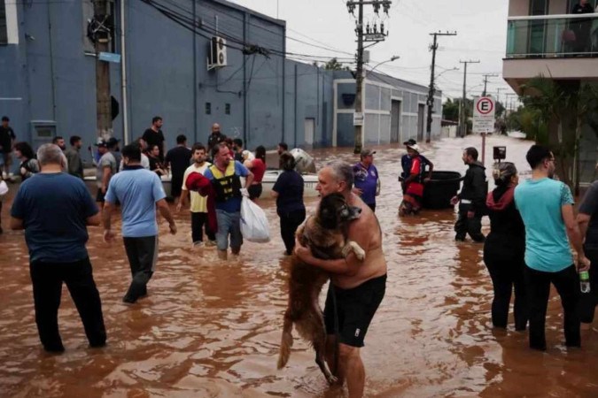  Enchentes em Porto Alegre -  (crédito:  Gustavo Mansur/PalÃ¡cio Piratini)