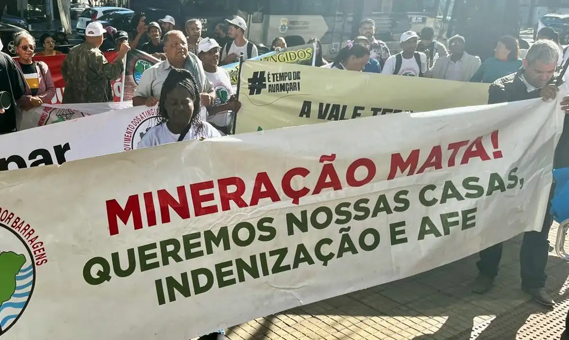 Caso Samarco: atingidos fazem ato contra sigilo envolvendo novo acordo -  (crédito: EBC)