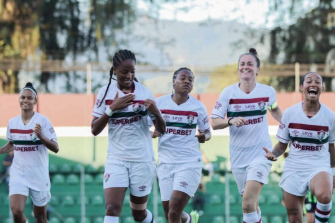 Lurdinha celebra seu gol, que deu a vitória ao Fluminense -  (crédito: Foto: Divulgação / Fluminense)