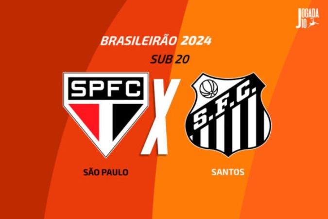 São Paulo e Santos duelam pelo Brasileirão Sub-20 -  (crédito: Foto: Arte/Jogada10)