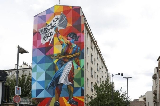 Kobra pinta mural sobre vitória e superação em cidade francesa -  (crédito: Uai Turismo)