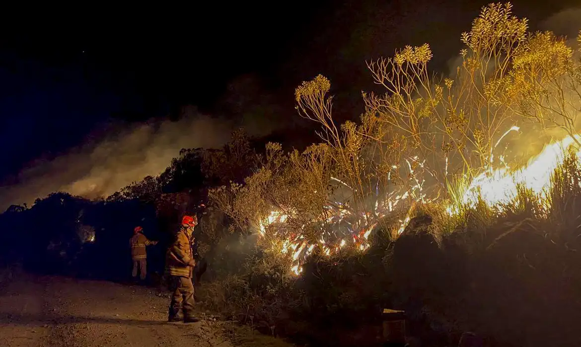 Fogo no Parque de Itatiaia começou em local de atividade do Exército -  (crédito: EBC)