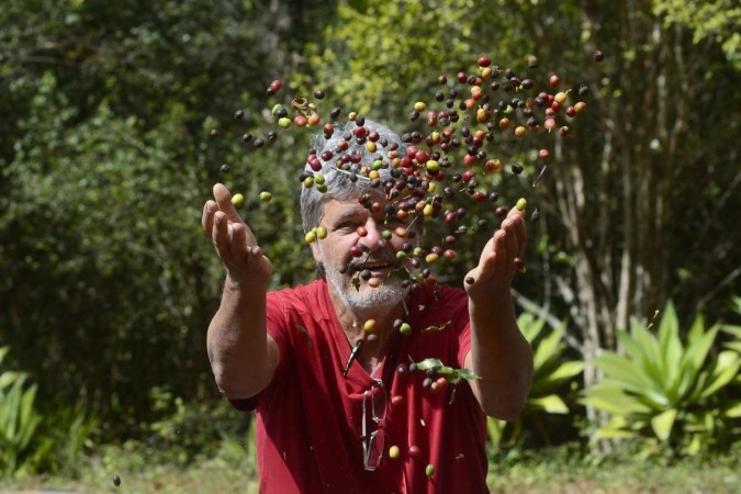 Caf&eacute; &eacute; um dos 60 produtos cultivados no s&iacute;tio Alegria -  (crédito:  Marcelo Ferreira/CB/D.A Press)