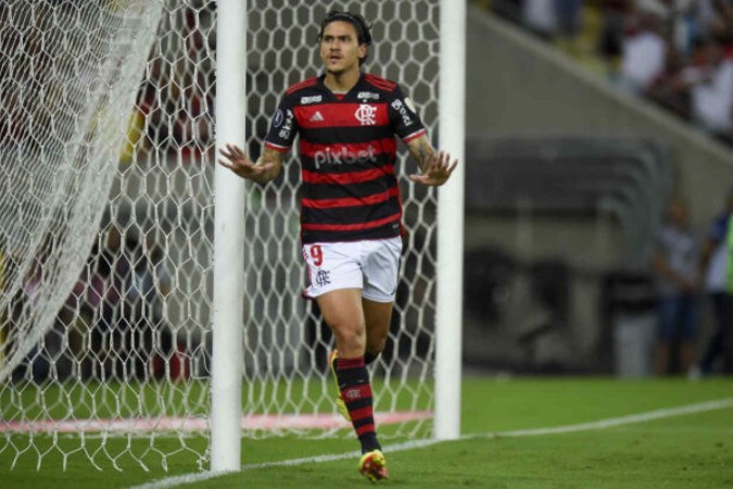 Pedro comemorando um gol no Maracanã -  (crédito: Foto: Marcelo Cortes /CRF)
