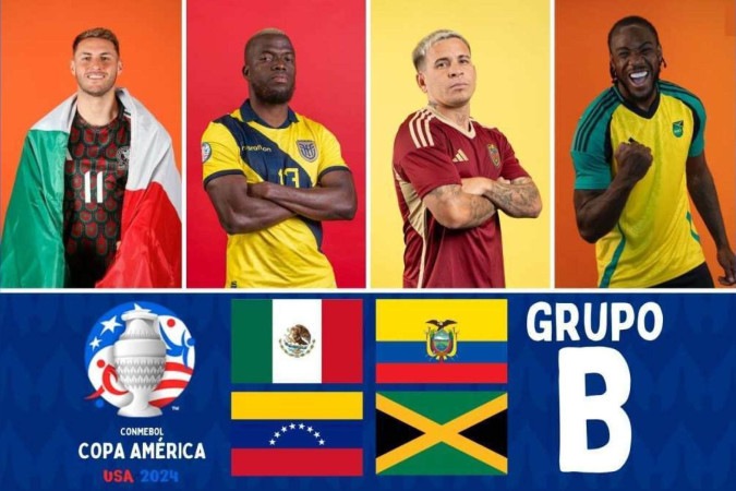 Equador é promessa na Copa América em grupo B equilibrado com México, Venezuela e Jamaica -  (crédito: Conmebol/Divulgação - Arte: Arthur Ribeiro)