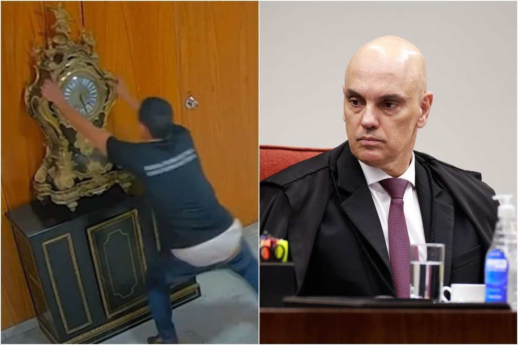 Moraes vota para condenar homem que quebrou relógio em ato golpista no 8 de janeiro
